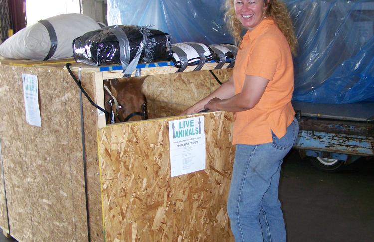 Sheri à l'aérport de Houston avant le décollage pour l'Europe